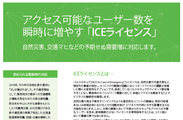 アクセス可能なユーザー数を瞬時に増やす「ICEライセンス」